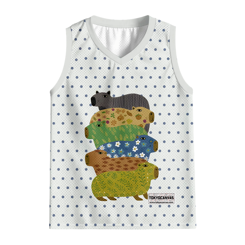 Tokyocanvas Colorful Capybaras Jersey Tank