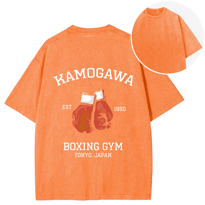 Tokyocanvas Retro Boxing Gloves Manga Anime Back Washed T-Shirt