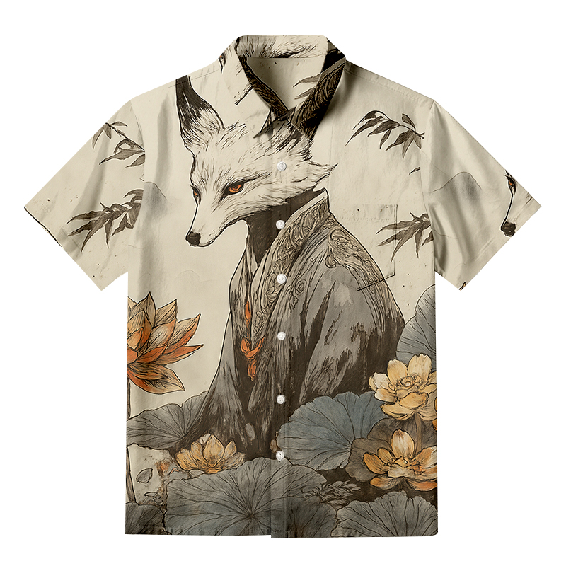 Tokyocanvas Guardian Of The Lotus Realm Button-up Shirt