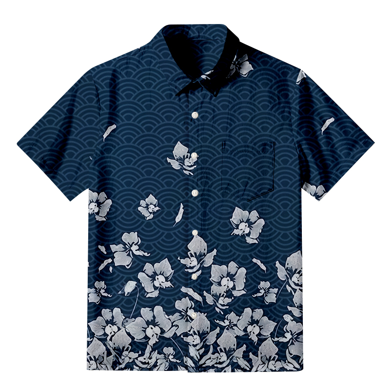 Tokyocanvas Falling Petals Aloha Button-up Shirt