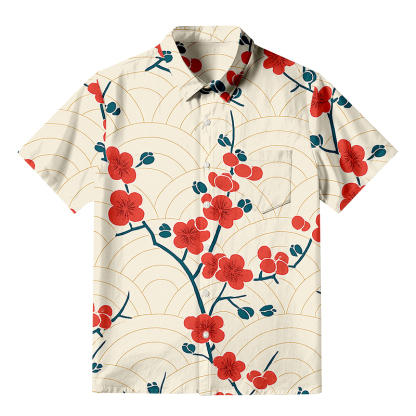 Tokyocanvas Blossom Wave Aloha Button-up Shirt
