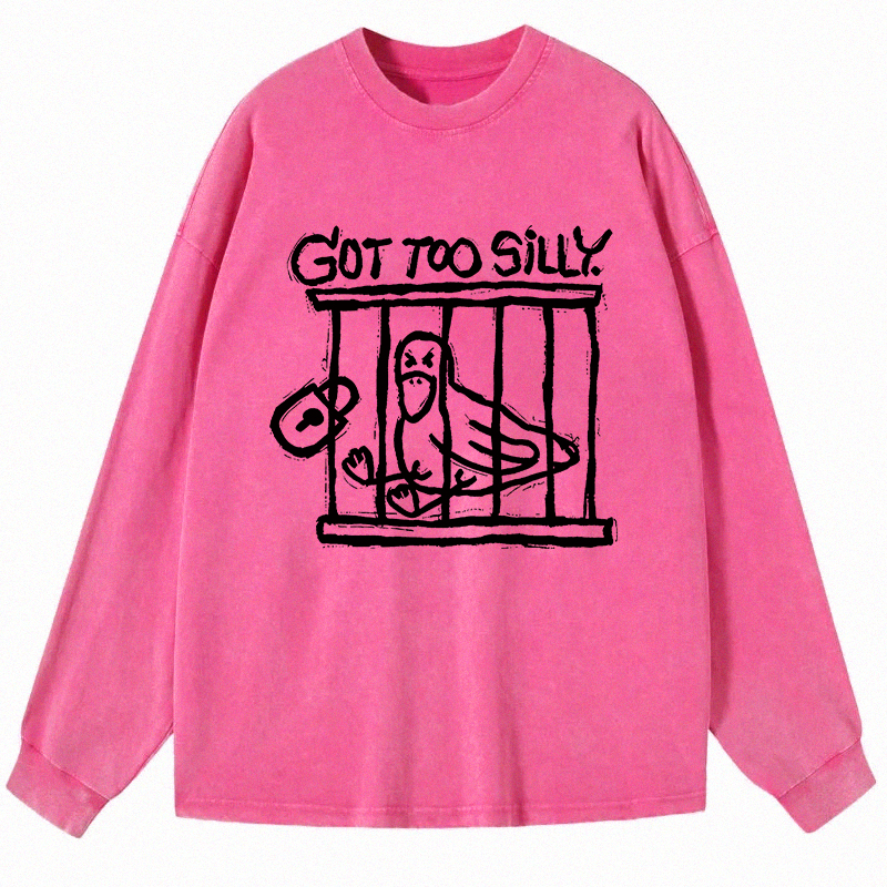 Tokyocanvas Lock Up A Stupid Goose Long Sleeve Washed T-Shirt