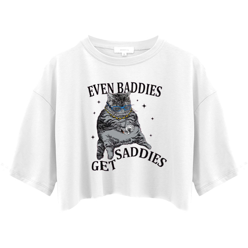 Tokyocanvas Even Baddies Get Saddies Crop Top