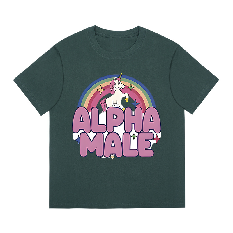 Tokyocanvas Rainbow Unicorn Alpha Male Boxy T-shirt