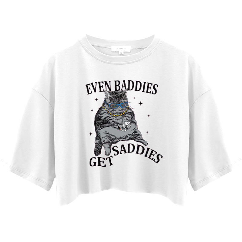 Tokyocanvas Even Baddies Get Saddies Crop Top