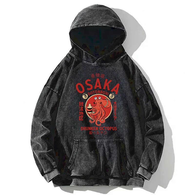 Tokyocanvas Drunken Octopus Japan Washed Hoodie