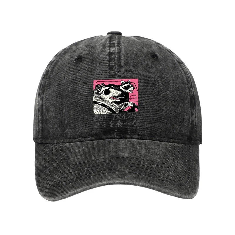 Tokyocanvas Live Fast Eat Trash Washed Cap