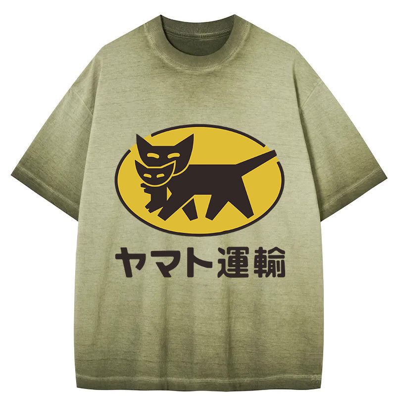 Tokyocanvas Yamato transport Logo Gradient Washed T-Shirt