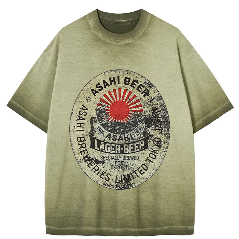Tokyocanvas ASAHI BEER Japanese Gradient Washed T-Shirt