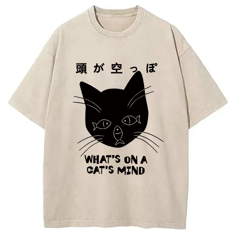 Tokyocanvas Silly Cat Funny Washed T-Shirt