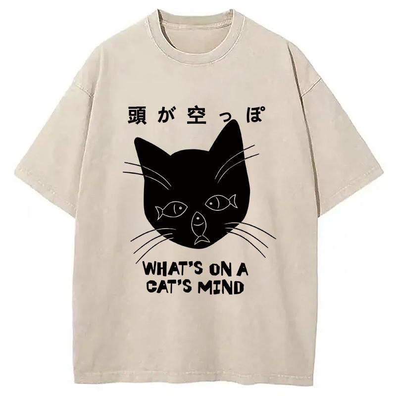 Tokyocanvas Silly Cat Funny Washed T-Shirt