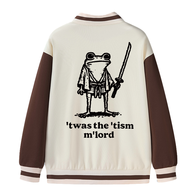 Tokyocanvas Focused Samurai Frog Varsity Jacket