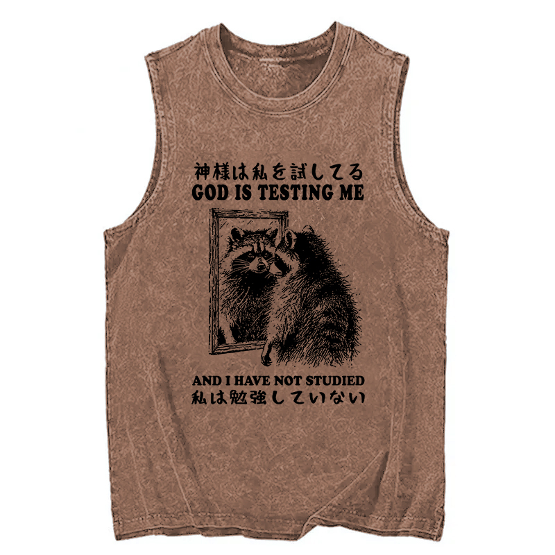 Tokyocanvas Raccoon Not Studied Washed Tank