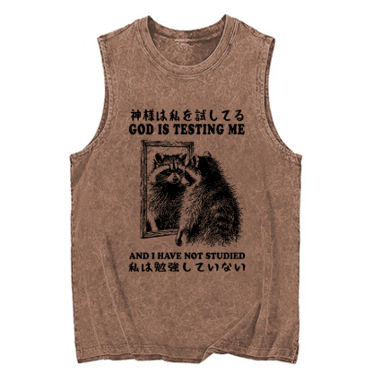 Tokyocanvas Raccoon Not Studied Washed Tank