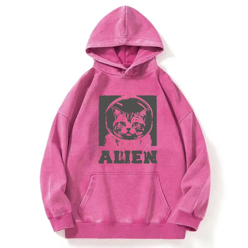 Tokyocanvas Alien Cat Washed Hoodie