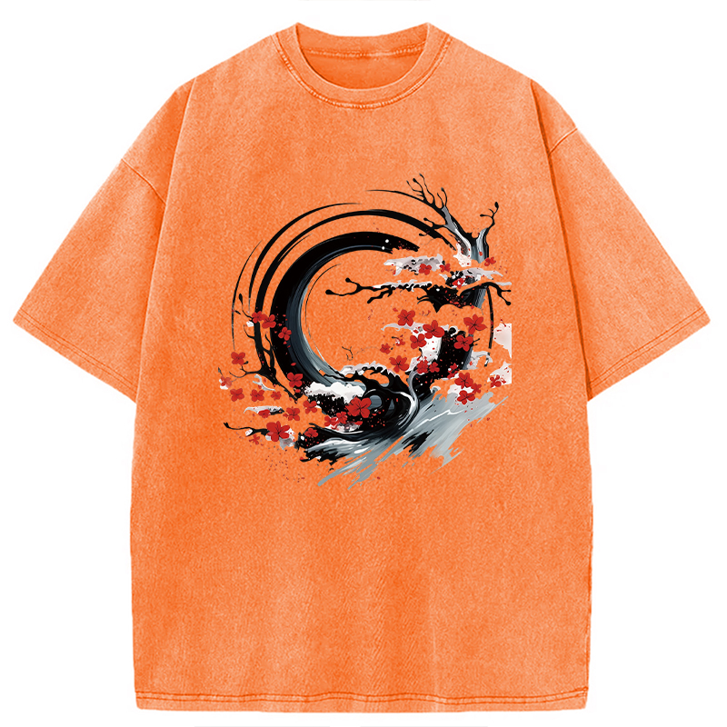 Tokyocanvas Sakura Tree Flow Washed T-Shirt