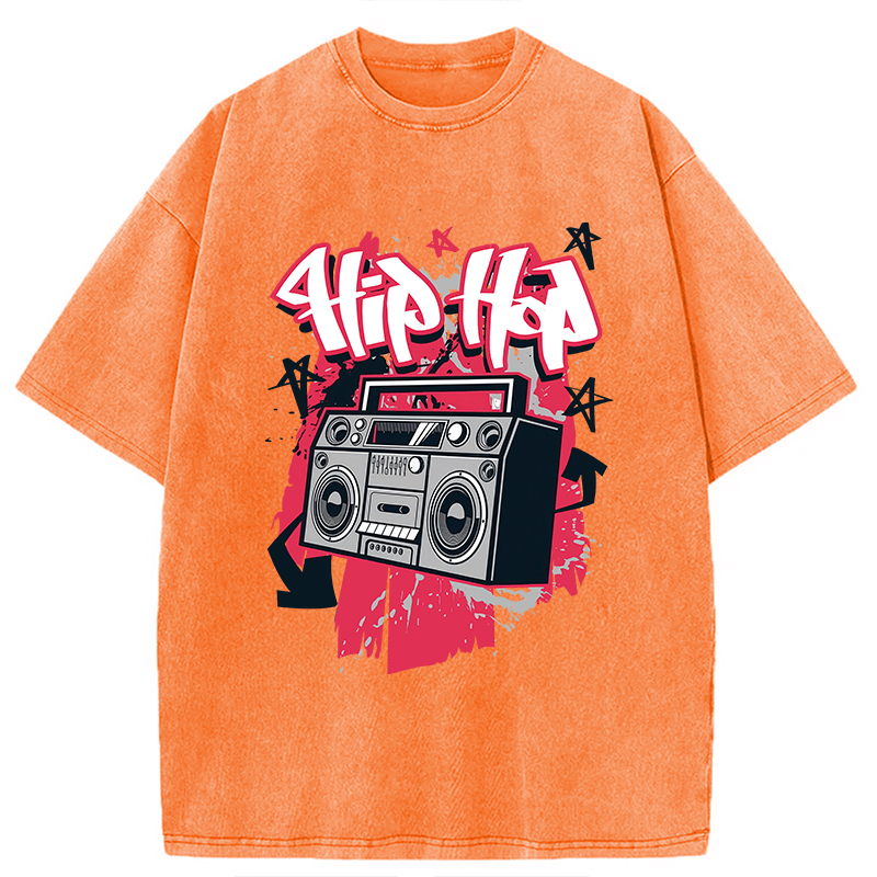 Tokyocanvas Hip Hop Style Washed T-Shirt