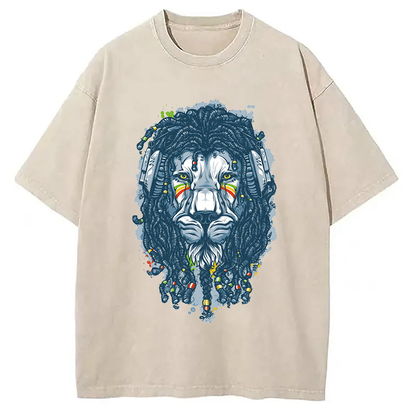 Tokyocanvas Hip Hop Lion Washed T-Shirt