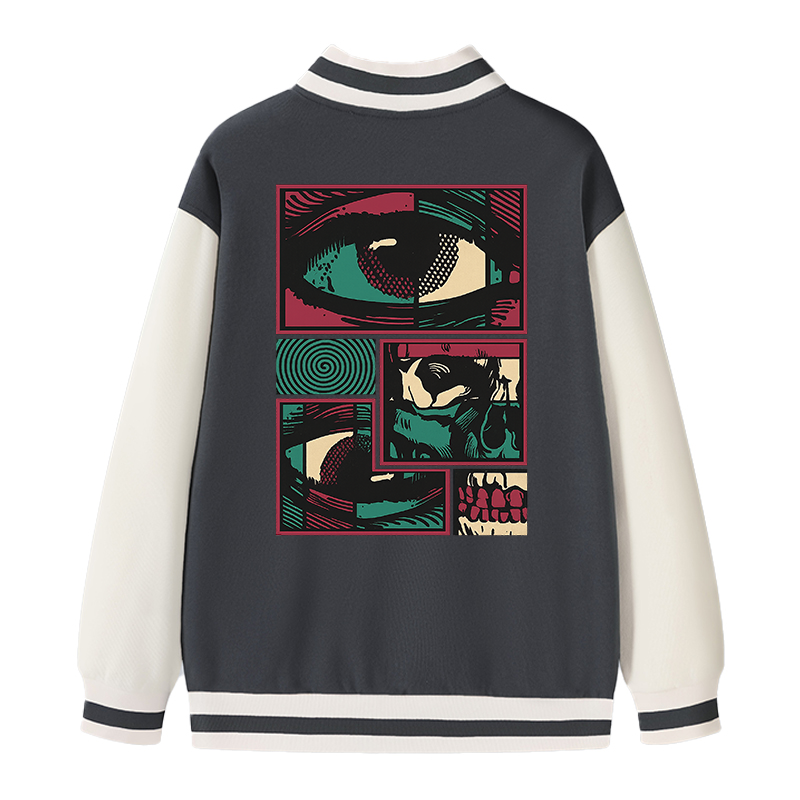 Tokyocanvas Facial Fragments Varsity Jacket