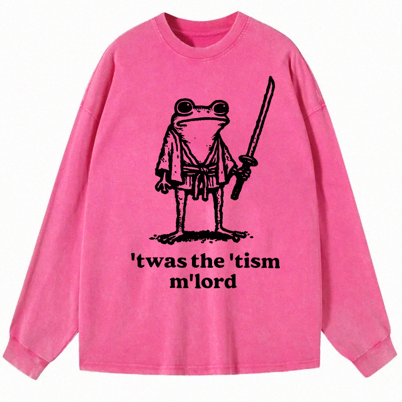 Tokyocanvas Focused Samurai Frog Long Sleeve Washed T-Shirt