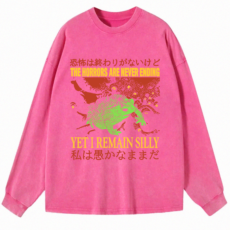 Tokyocanvas The Horrors are Never Ending Long Sleeve Washed T-Shirt