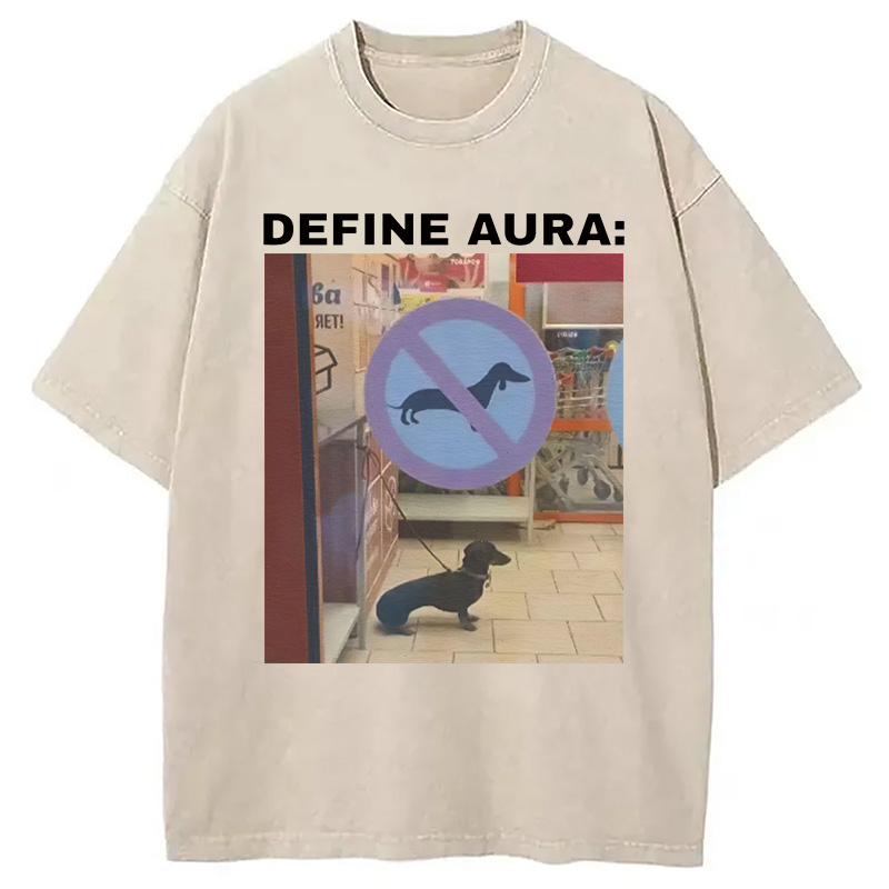 Tokyocanvas Define Aura Funny Washed T-Shirt