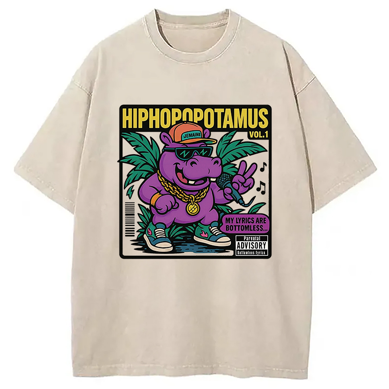 Tokyocanvas Hiphopopotamus Washed T-Shirt