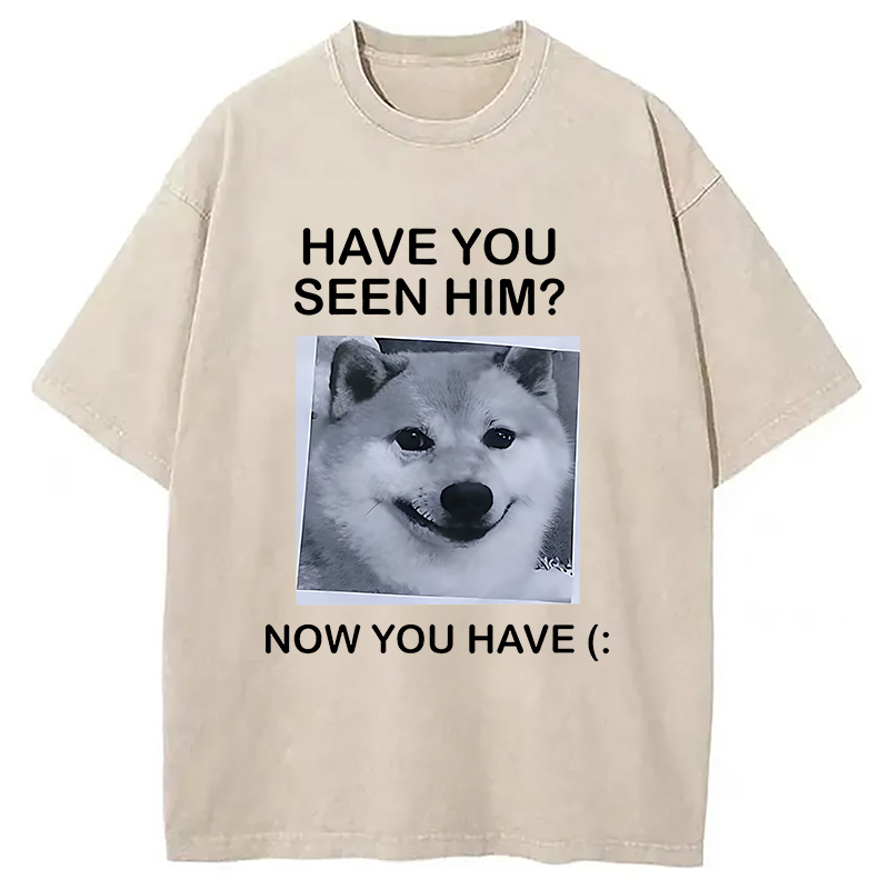 Tokyocanvas Funny Dog Washed T-Shirt