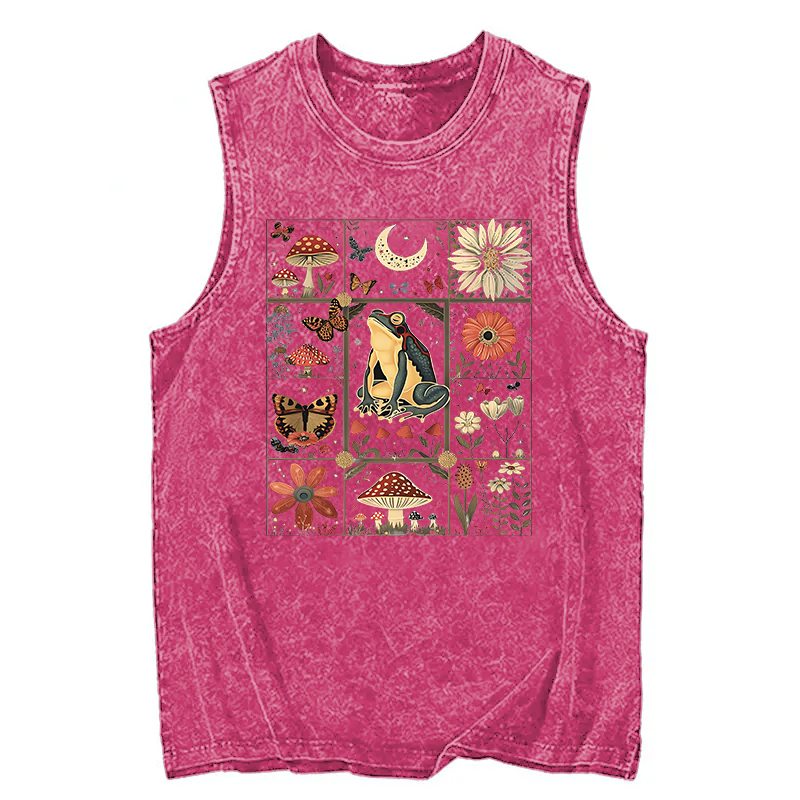 Tokyocanvas Celestial Frog Goblincore Mushroom Washed Tank