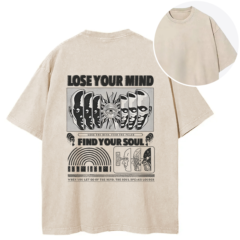 Tokyocanvas Lose Mind Find Soul Back Washed T-Shirt