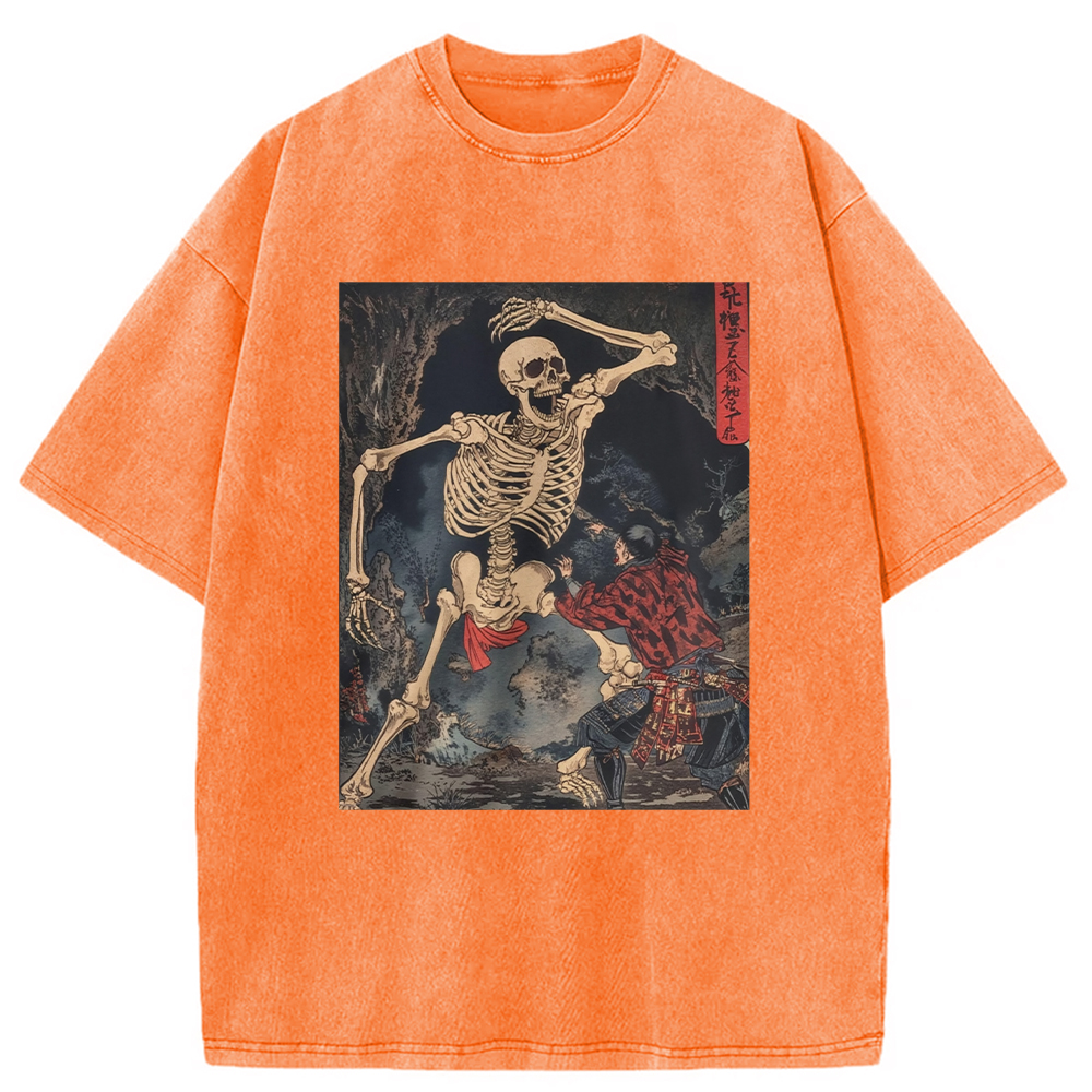 Tokyocanvas Japanese Horror Skeleton Washed T-Shirt