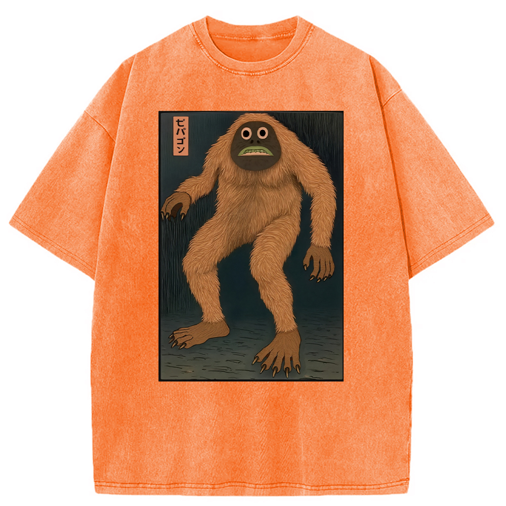 Tokyocanvas Japanese Long Hair Monste Washed T-Shirt