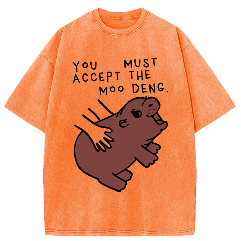 Tokyocanvas Give You Moo Deng Washed T-Shirt