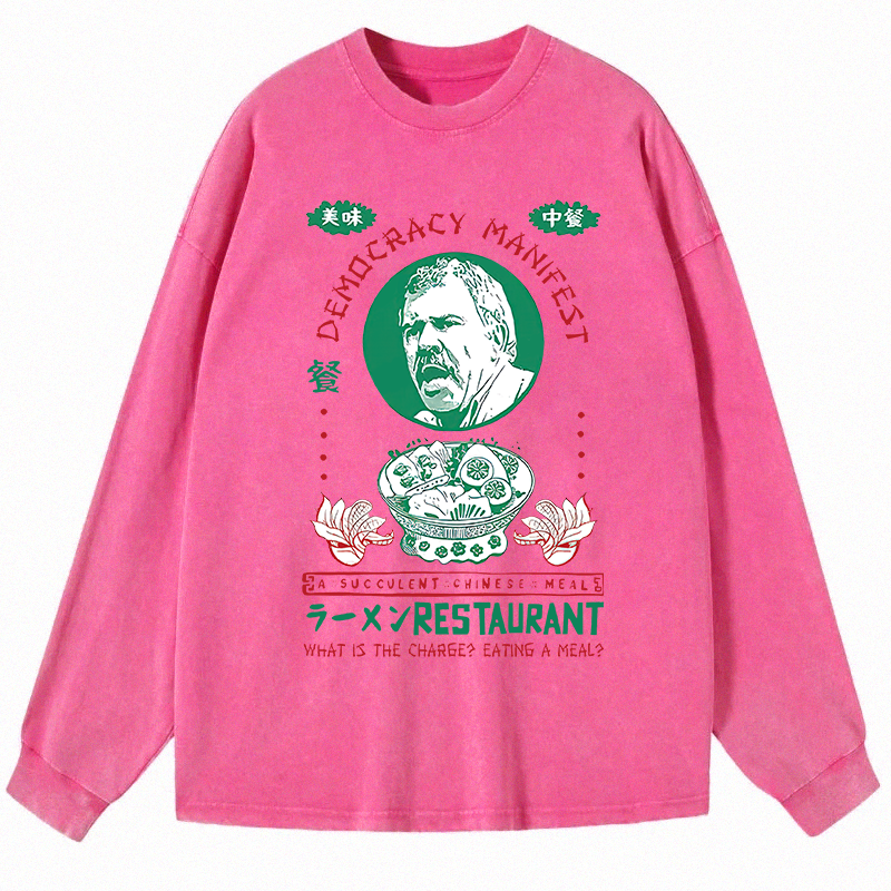 Tokyocanvas Delicious Chinese Food Long Sleeve Washed T-Shirt