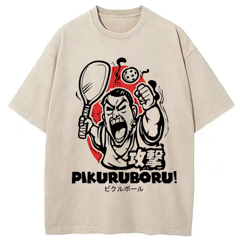 Tokyocanvas Angry Pikuruboru Pickleball Washed T-Shirt
