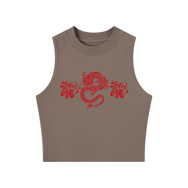 Tokyocanvas Dragon Crew Neck Crop Top