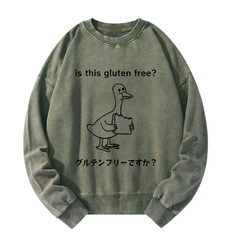 Tokyocanvas Avoid Gluten Product Washed Sweatshirt