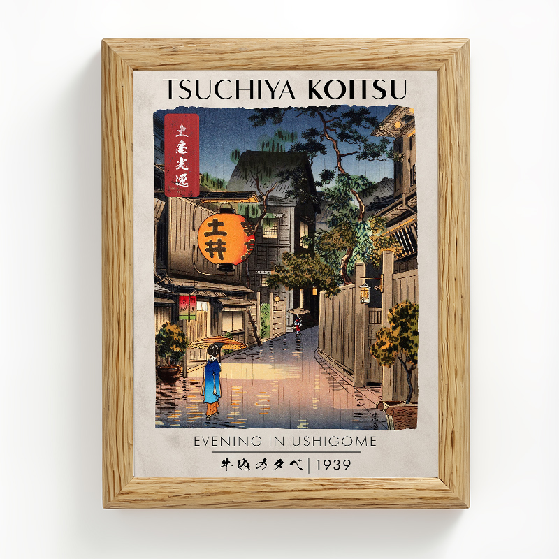 Tokyocanvas Evening in Ushigome Framed Art Print