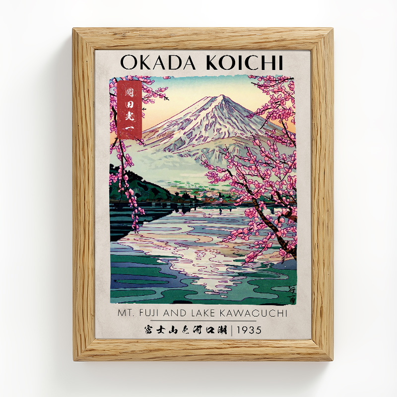 Tokyocanvas Fuji and Lake Framed Art Print