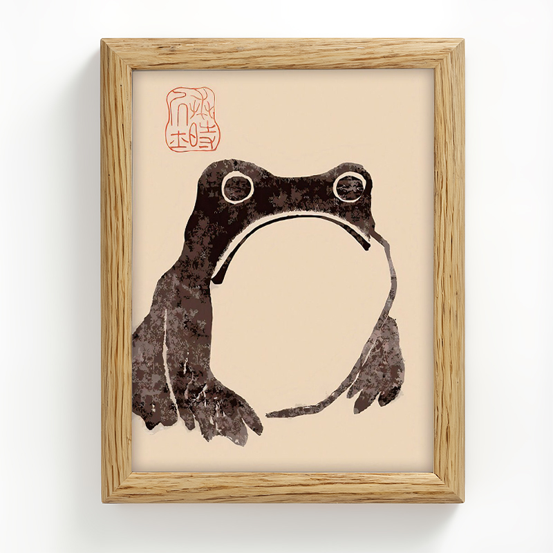 Tokyocanvas Japanese Vintage Frog Framed Art Print