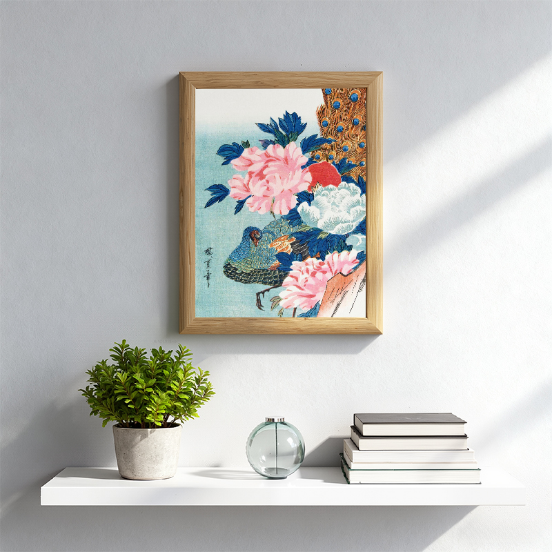 Tokyocanvas Bird and Flower Framed Art Print