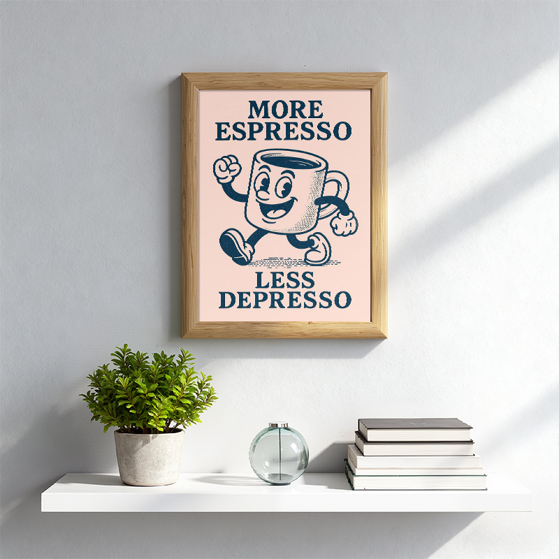 Tokyocanvas More Espresso Less Depresso Coffee Framed Art Print