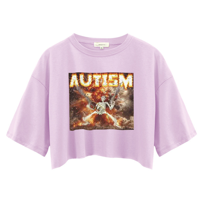 Tokyocanvas Autism Skeleton Crop Top