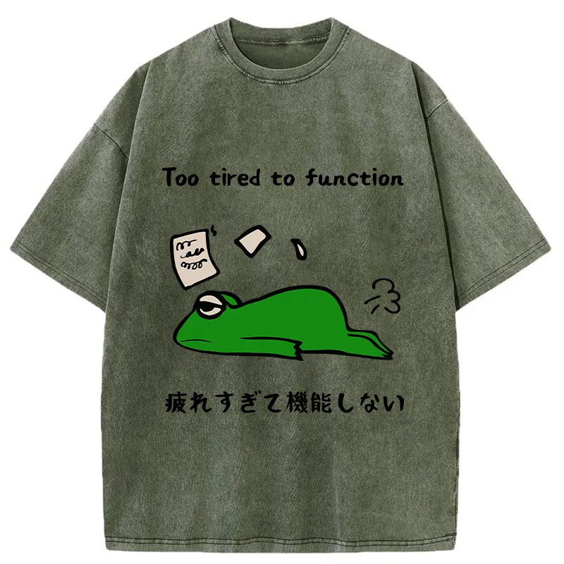 Tokyocanvas Too Tired To Work Properly Washed T-Shirt