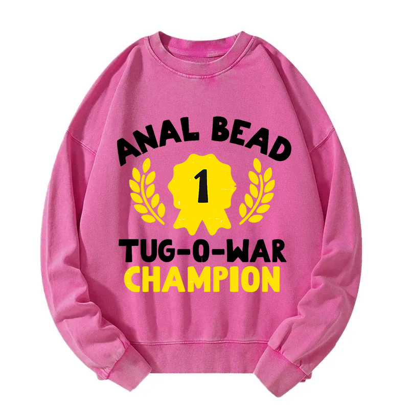Tokyocanvas Bead Tug O War Champion Funny Washed Sweatshirt
