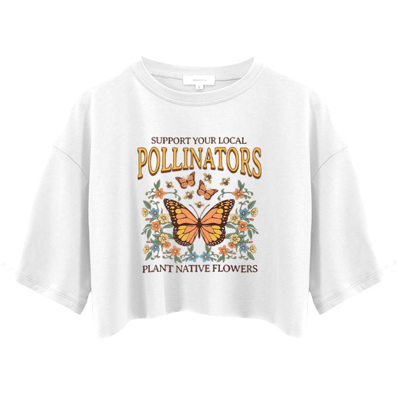 Tokyocanvas Native Garden Pollinator Crop Top