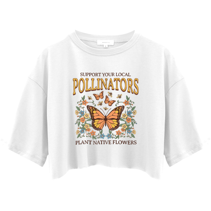 Tokyocanvas Native Garden Pollinator Crop Top