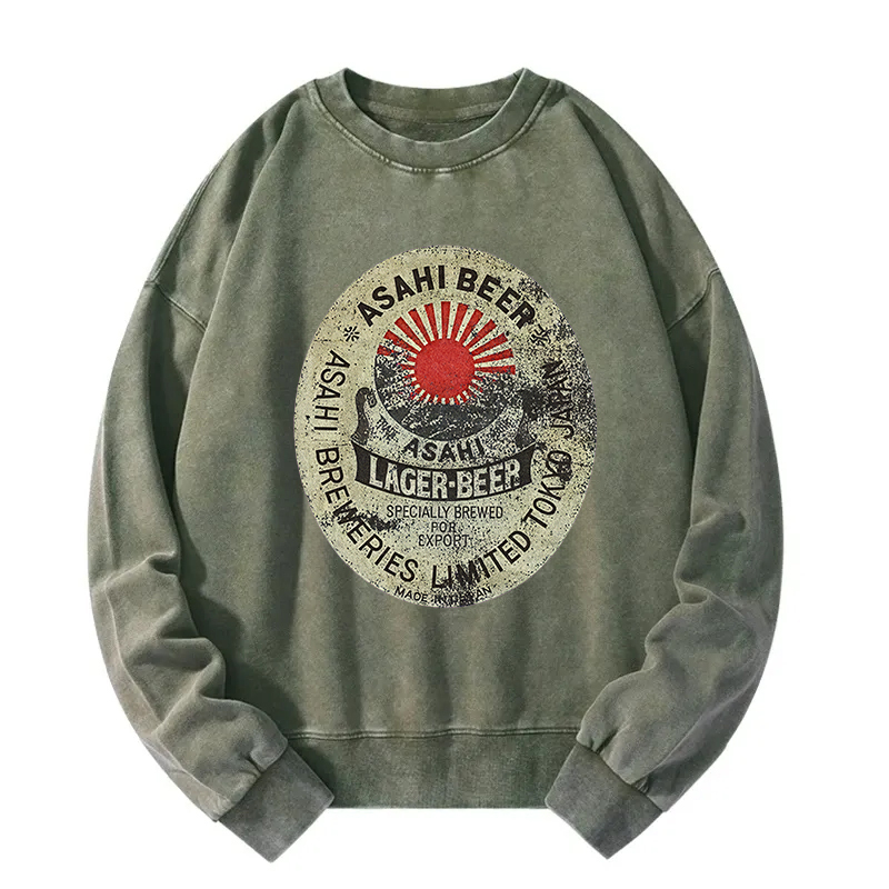 Tokyocanvas ASAHI BEER Japanese Washed Sweatshirt
