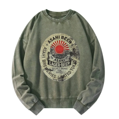 Tokyocanvas ASAHI BEER Japanese Washed Sweatshirt
