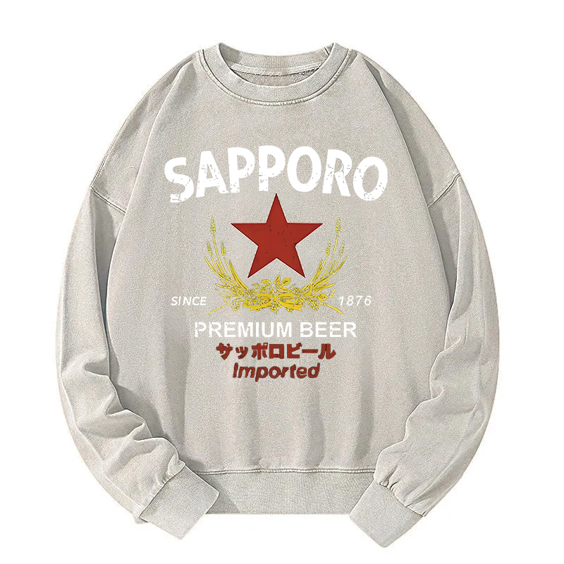Tokyocanvas Sapporo Beer Essential Washed Sweatshirt